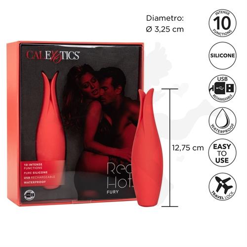 Estimulador Red Hot Fury con carga USB y 10 velocidades