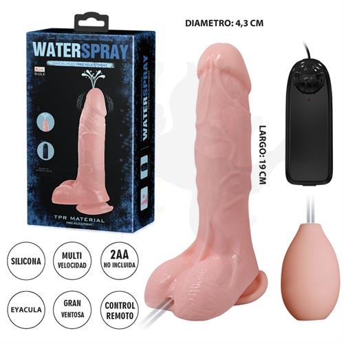 Dildo con sopapa, vibracion y spary de liquido